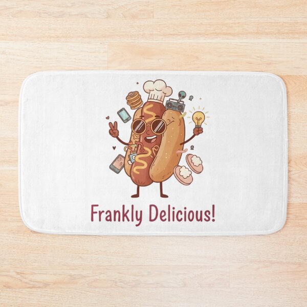 Item preview, Frankly Delicious Quirky Hot Dog Chef Design With Shades And Hat designed and sold by linn-kathline.
