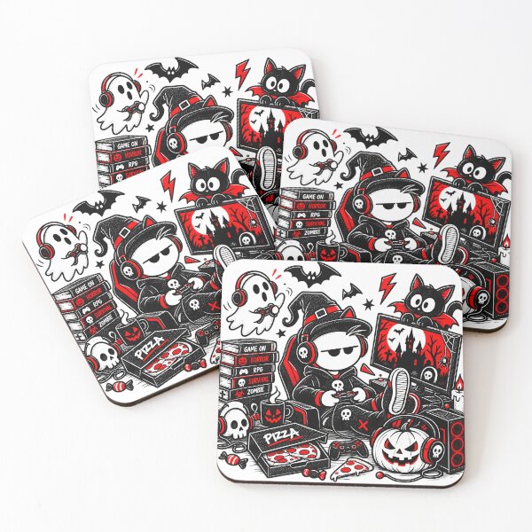 Item preview, Halloween Gamer T-shirt – Gaming, Horror, Pizza and Pumpkin designed and sold by J-Impression.