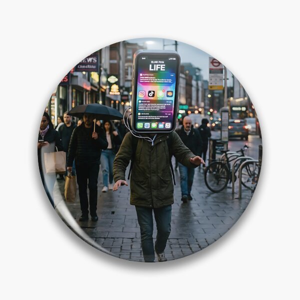 Item preview, Smartphone Head Distracted Walking Digital Zombie Satire designed and sold by Michaelragheb.