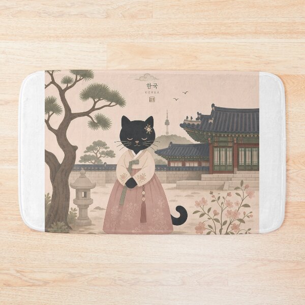 Item preview, Korean Cat Hanbok Seoul Palace Art designed and sold by Wandered North.