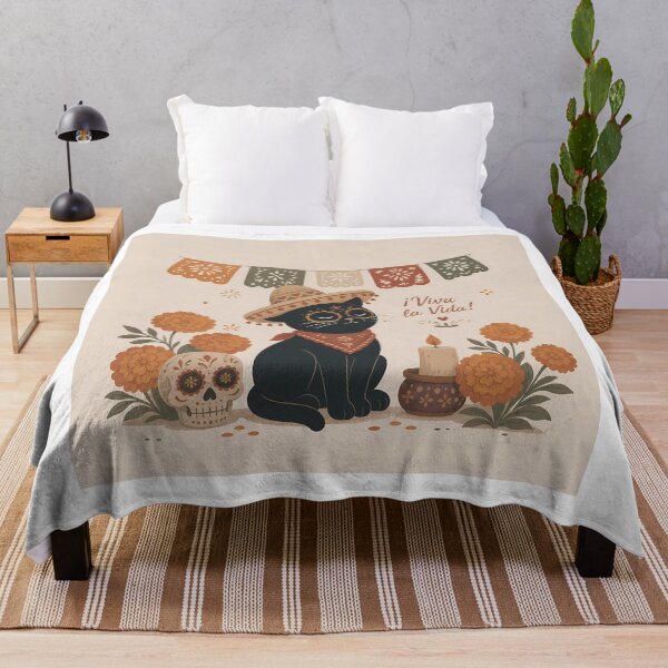 Item preview, Mexican Cat Day of the Dead Mexico Folk Art designed and sold by Wandered North.