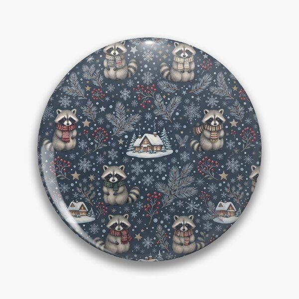 Item preview, Cute Winter Raccoon Scarf – Cozy Woodland Snowflake & Cabin Pattern designed and sold by Ameliajohanson.