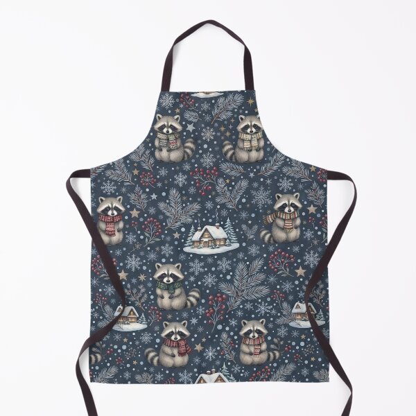 Item preview, Cute Winter Raccoon Scarf – Cozy Woodland Snowflake & Cabin Pattern designed and sold by Ameliajohanson.