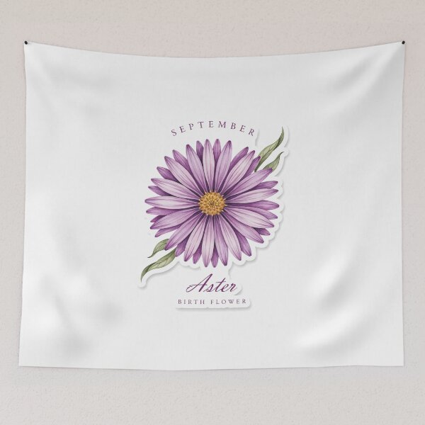 Aperçu de l'œuvre September Birth Flower Aster Sticker créée et vendue par teemsa.