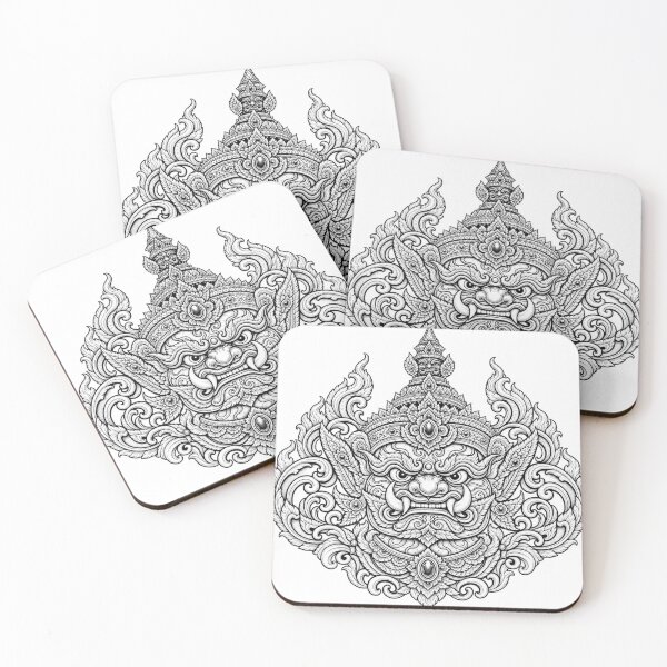 Item preview, Thai Yaksha Guardian Black and White Art designed and sold by mamhew2456.