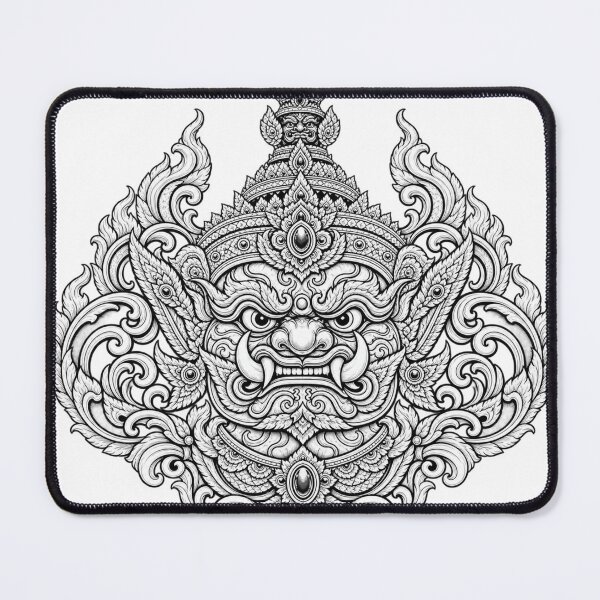Item preview, Thai Yaksha Guardian Black and White Art designed and sold by mamhew2456.