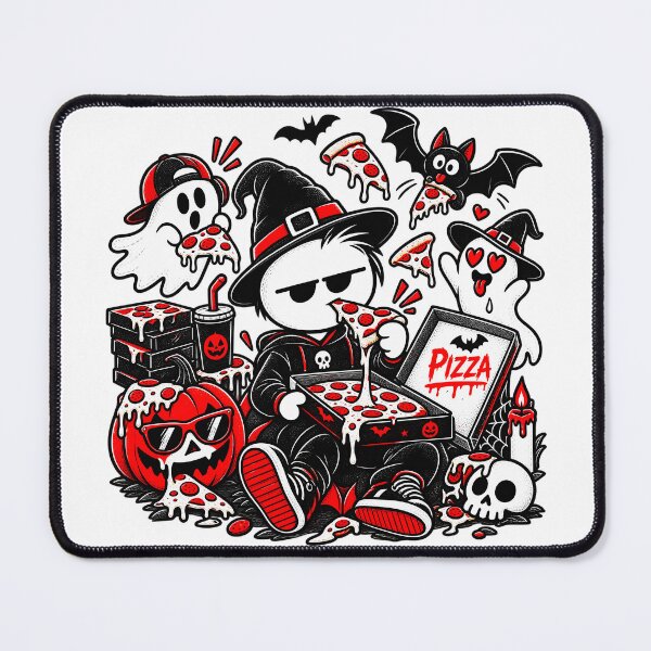 Item preview, Halloween Pizza T-shirt – Ghosts, Pumpkin and Spooky Pizza designed and sold by J-Impression.