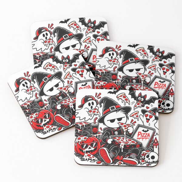 Item preview, Halloween Pizza T-shirt – Ghosts, Pumpkin and Spooky Pizza designed and sold by J-Impression.