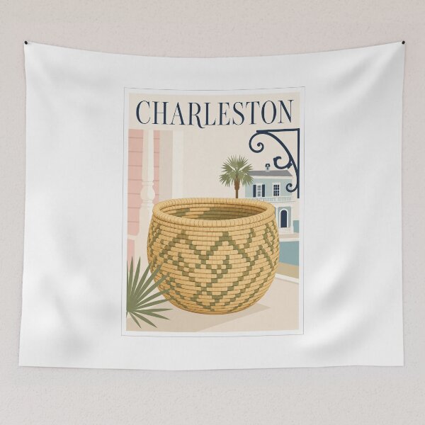 Item preview, Charleston Sweetgrass Basket Travel Art designed and sold by Beyond Destinations.