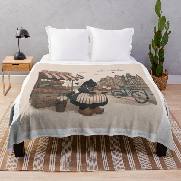Item preview, Dutch Cat Tulips Amsterdam Netherlands Art designed and sold by Wandered North.