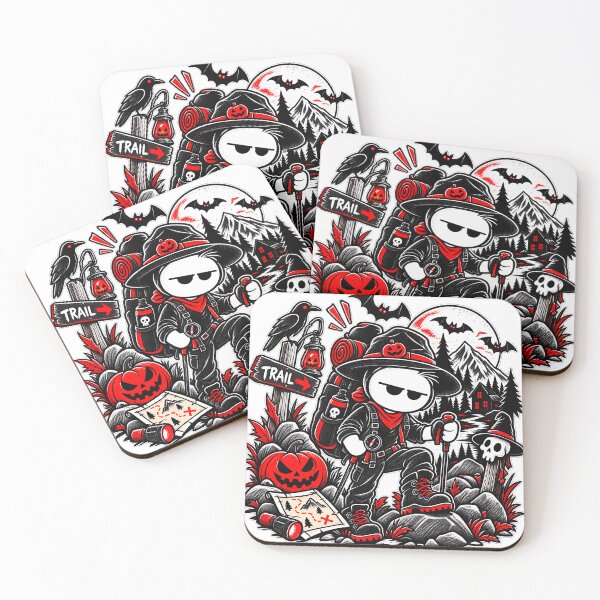 Item preview, Halloween Hiking T-shirt – Hiker, Pumpkin and Haunted Forest designed and sold by J-Impression.