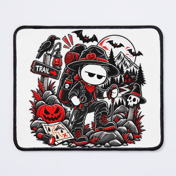 Item preview, Halloween Hiking T-shirt – Hiker, Pumpkin and Haunted Forest designed and sold by J-Impression.