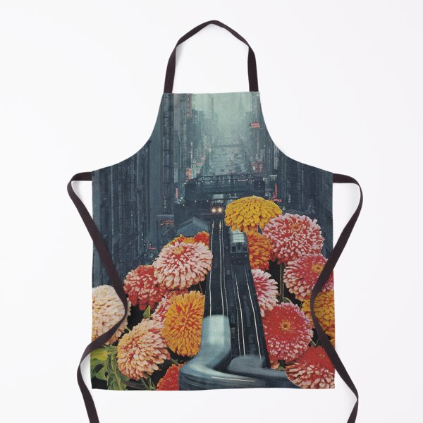 Item preview, vintage train station, flower collage, retro city designed and sold by seventies.collages.