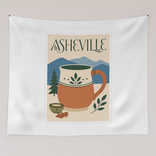 Item preview, Asheville Mountain Mug Travel Art designed and sold by Beyond Destinations.