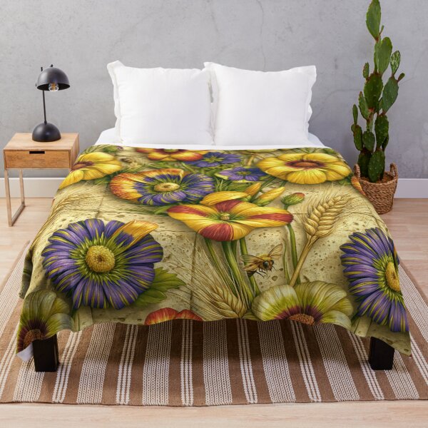 Item preview, Sun-Kissed Meadow: Antique Parchment Flower Art designed and sold by Piotrek0001.