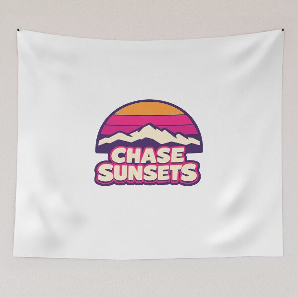 Item preview, Chase Sunsets Retro Mountain Sunset designed and sold by Art3mis777.