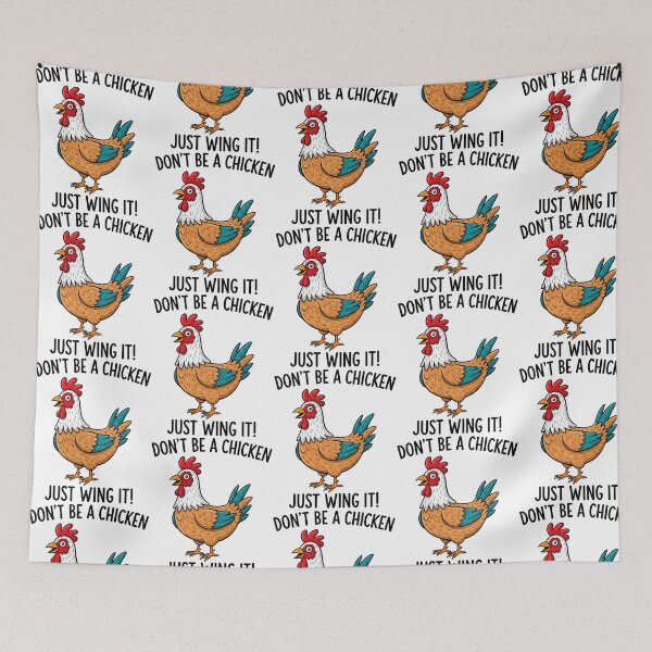 Item preview, Don'T Be A Chicken Just Wing It Funny Rooster Art designed and sold by shockley-kashaz.