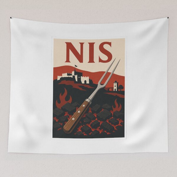 Item preview, Niš Serbian Grill Travel Poster designed and sold by Beyond Destinations.