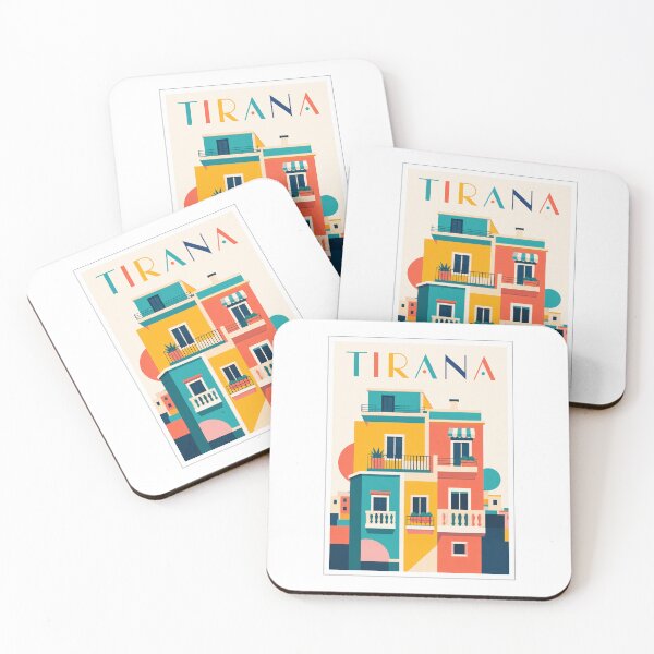 Item preview, Cartel turístico urbano y colorido de Tirana designed and sold by Beyond Destinations.