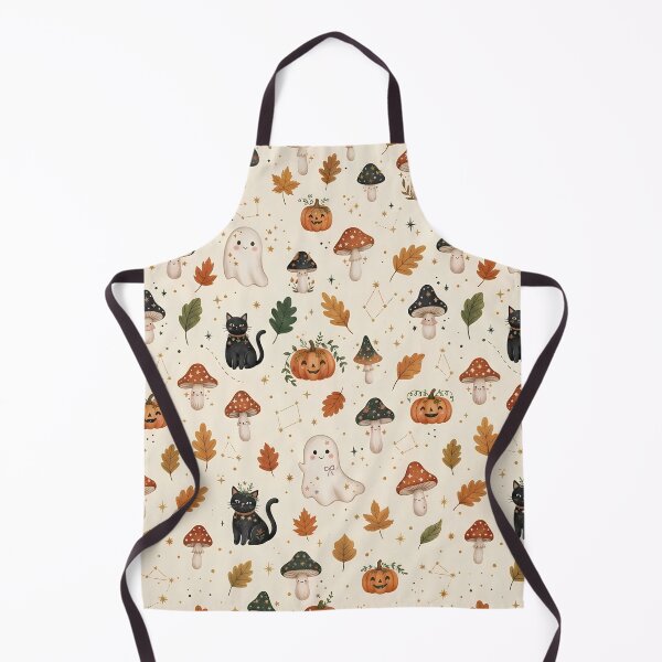 Item preview, Spooky Mushroom Halloween Shower Curtain – Cute Cottagecore Ghost & Black Cat Bathroom Decor designed and sold by Ameliajohanson.