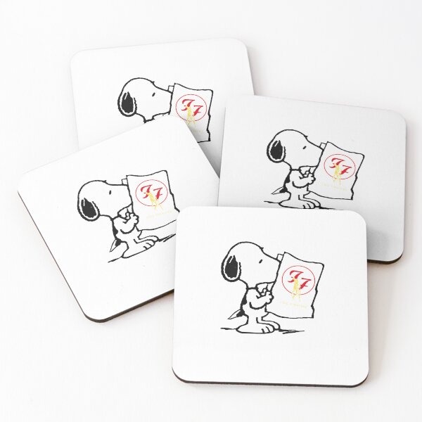 Item preview, Snoopy Reading Newspaper Foofighter logo designed and sold by NeonOddClub.
