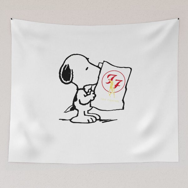 Item preview, Snoopy Reading Newspaper Foofighter logo designed and sold by NeonOddClub.