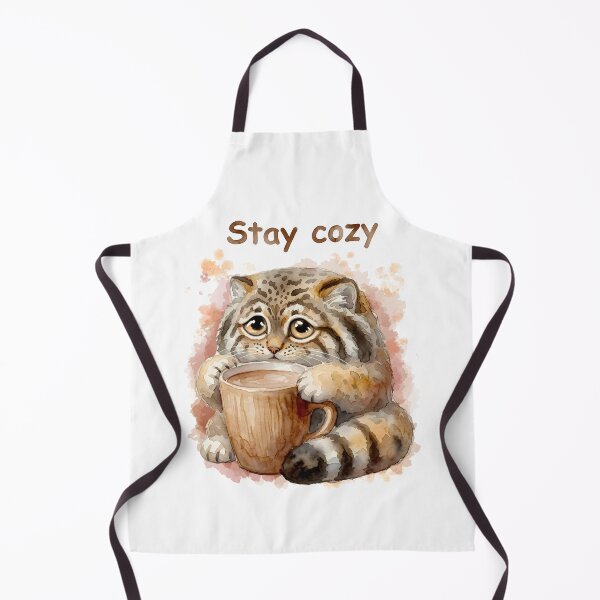 Item preview, Cute Stay Cozy Pallas Cat Coffee Mug Watercolor designed and sold by PawtopiaArt.