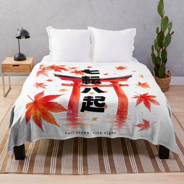 Item preview, Nanakorobi Yaoki - Never Give Up | Torii Gate & Autumn Leaves | Japanese Design designed and sold by JapanMemoir.
