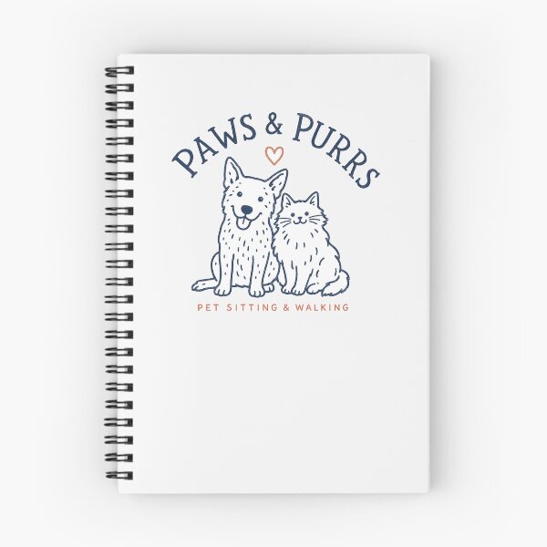 Item preview, Paws and Purrs Pet Sitting Walking Dog Cat Friends Line Art designed and sold by Yellowriversss.