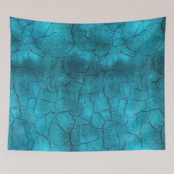 Item preview, Vibrant Electric Cyan Cracked Surface Art designed and sold by Piotrek0001.