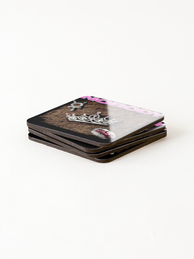 Thumbnail 4 of 5, Coasters (Set of 4), Pink Retro Border Rapper designed and sold by hulthecreates.
