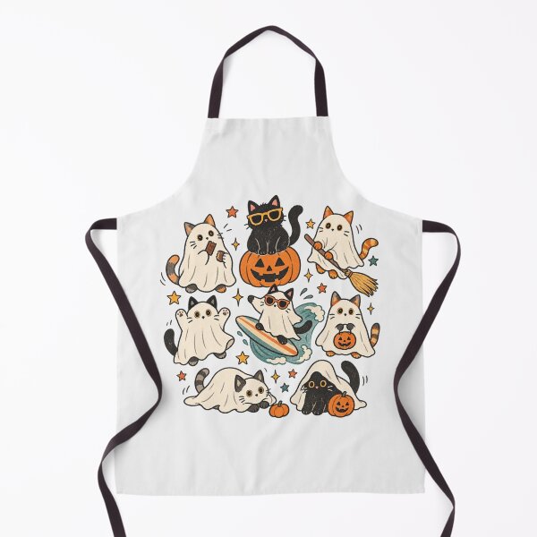 Item preview, Australian Halloween Ghost Cats Surfing Pumpkin Beach Summer Spooky designed and sold by Yellowriversss.