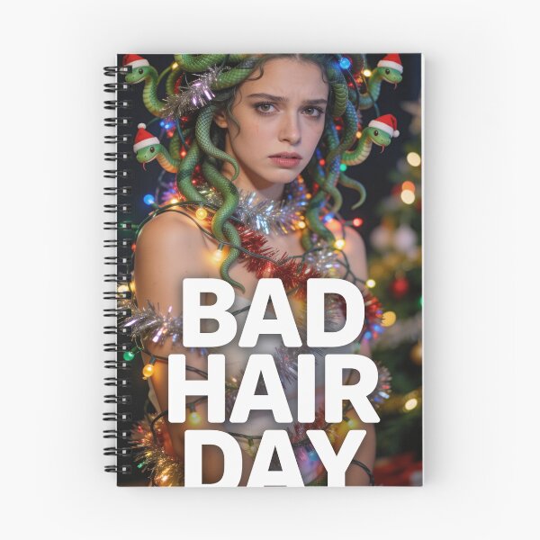 Item preview, Medusa Christmas Bad Hair Day - Funny Myth Meme designed and sold by GodsMonsterss.