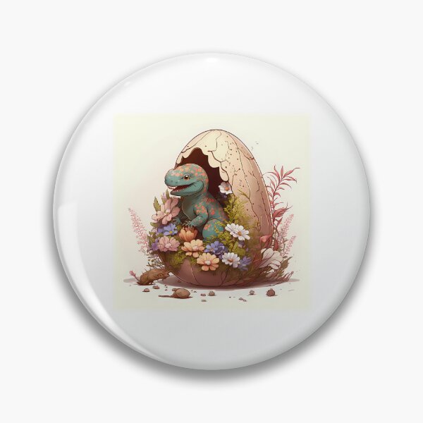 Item preview, Easter Saurus Rex Funny Baby Dinosaur Hatching Egg Flowers  designed and sold by alara-kite.
