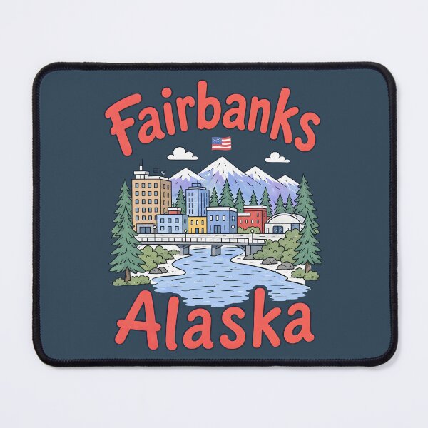 Item preview, Fairbanks Alaska Cute Pastel Cityscape designed and sold by HowToCanadian.