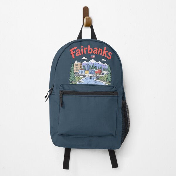 Item preview, Fairbanks Alaska Cute Pastel Cityscape designed and sold by HowToCanadian.