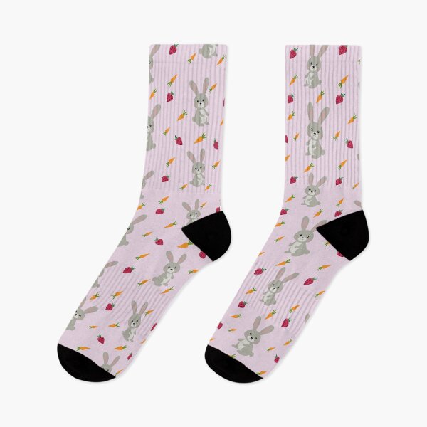 Item preview, Cute Bunny Rabbit Carrots and Strawberries Seamless Pattern designed and sold by ElenMart.