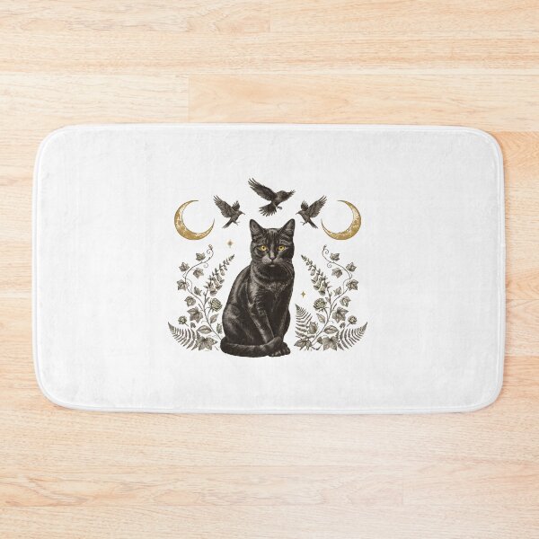 Item preview, Mystic Black Cat Crow Moon Gothic Witchy Art designed and sold by SoyLamderma.