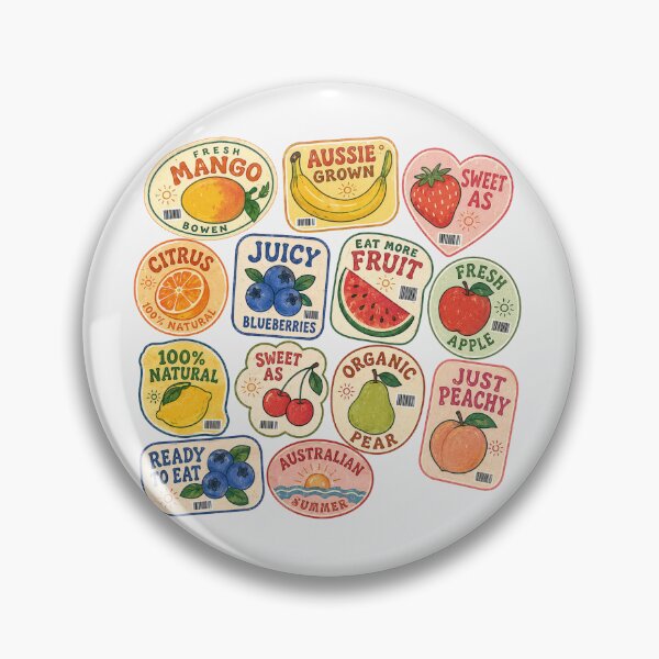 Item preview, Aussie Fruit Retro Produce Market Mango Banana Strawberry Summer designed and sold by Yellowriversss.