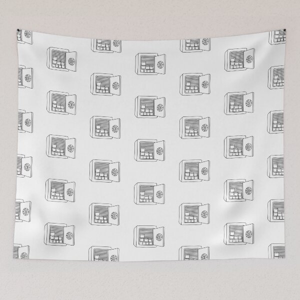 Item preview, Doodle illustration of a vault with compartments visible designed and sold by rasagamastore.