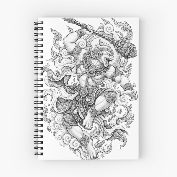 Item preview, Hanuman Warrior Thai Mythology Line Art designed and sold by mamhew2456.