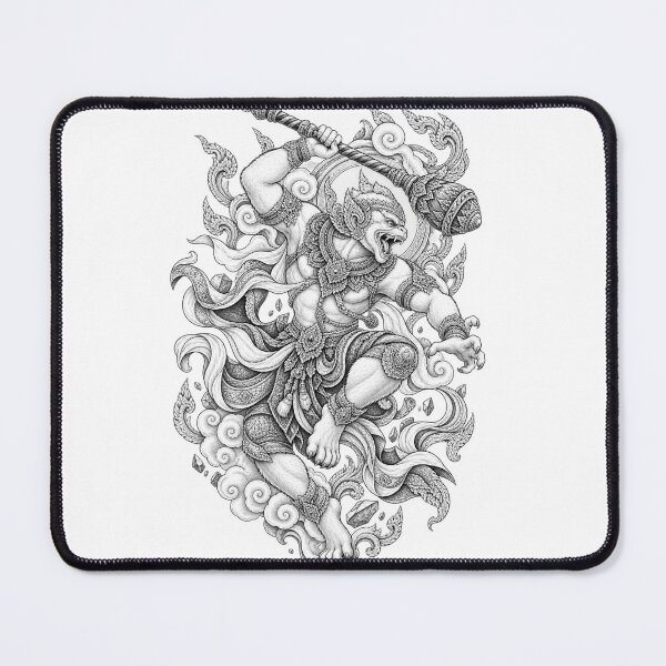 Item preview, Hanuman Warrior Thai Mythology Line Art designed and sold by mamhew2456.