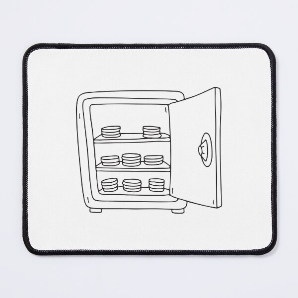 Item preview, Doodle illustration of a vault with shelves of silver coins designed and sold by rasagamastore.