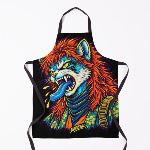 Item preview, Punk Rock Cat Screaming - Neon Ginger Mane Samurai Pop Art designed and sold by BRTHRCNK01.