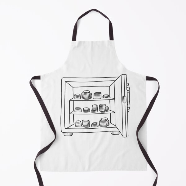 Item preview, Doodle illustration of a secure vault containing shelves of silver coins designed and sold by rasagamastore.