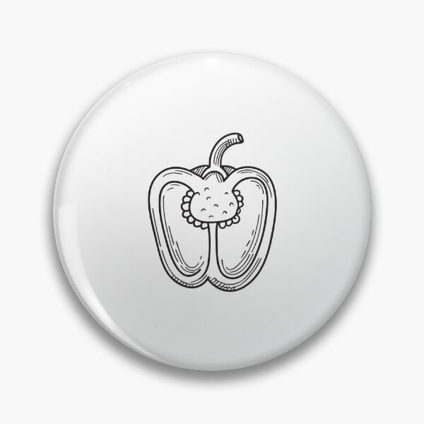 Item preview, Doodle illustration of a bell pepper sliced in half showing seeds designed and sold by rasagamastore.