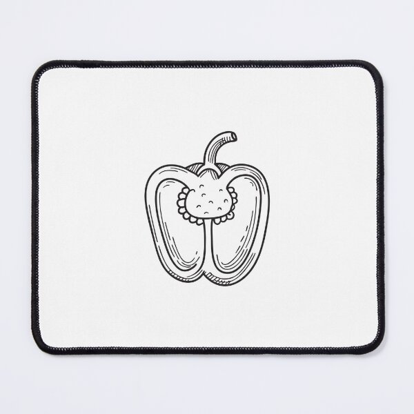 Item preview, Doodle illustration of a bell pepper sliced in half showing seeds designed and sold by rasagamastore.