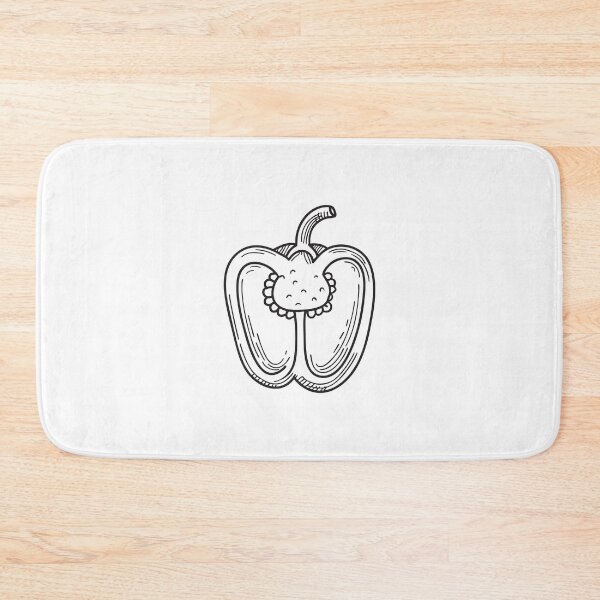 Item preview, Doodle illustration of a bell pepper sliced in half showing seeds designed and sold by rasagamastore.