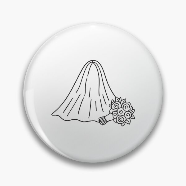 Item preview, Doodle illustration of a bridal veil placed beside a bouquet designed and sold by rasagamastore.