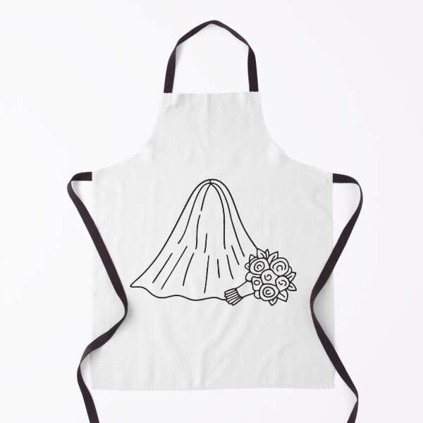 Item preview, Doodle illustration of a bridal veil placed beside a bouquet designed and sold by rasagamastore.